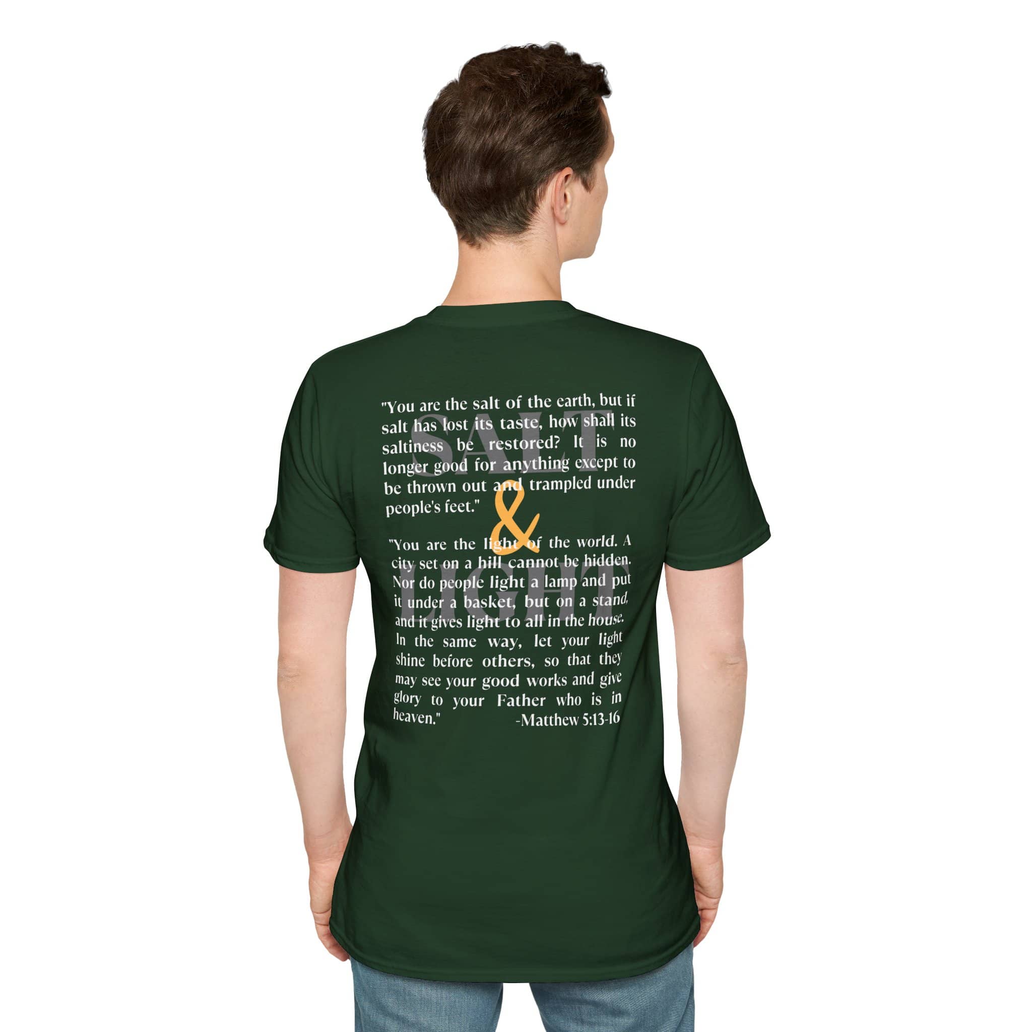 "Salt & Light" Lightweight Christian T-Shirt-Dark Fabric Design