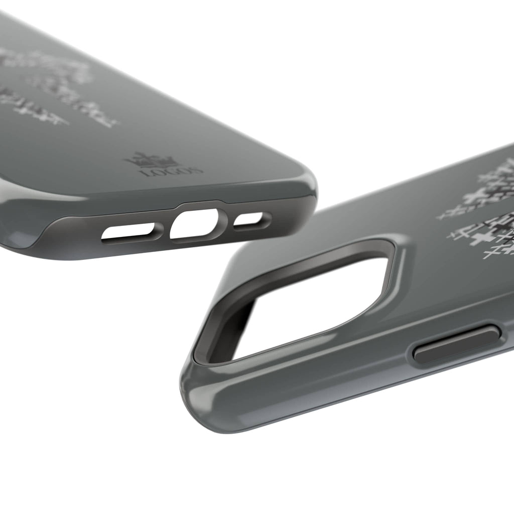 iPhone Case Magnetic Impact Resistant Cross Design Dark Grey