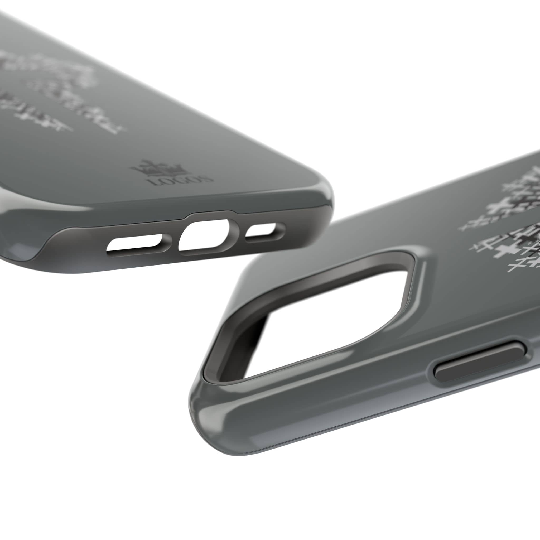 iPhone Case Magnetic Impact Resistant Cross Design Dark Grey