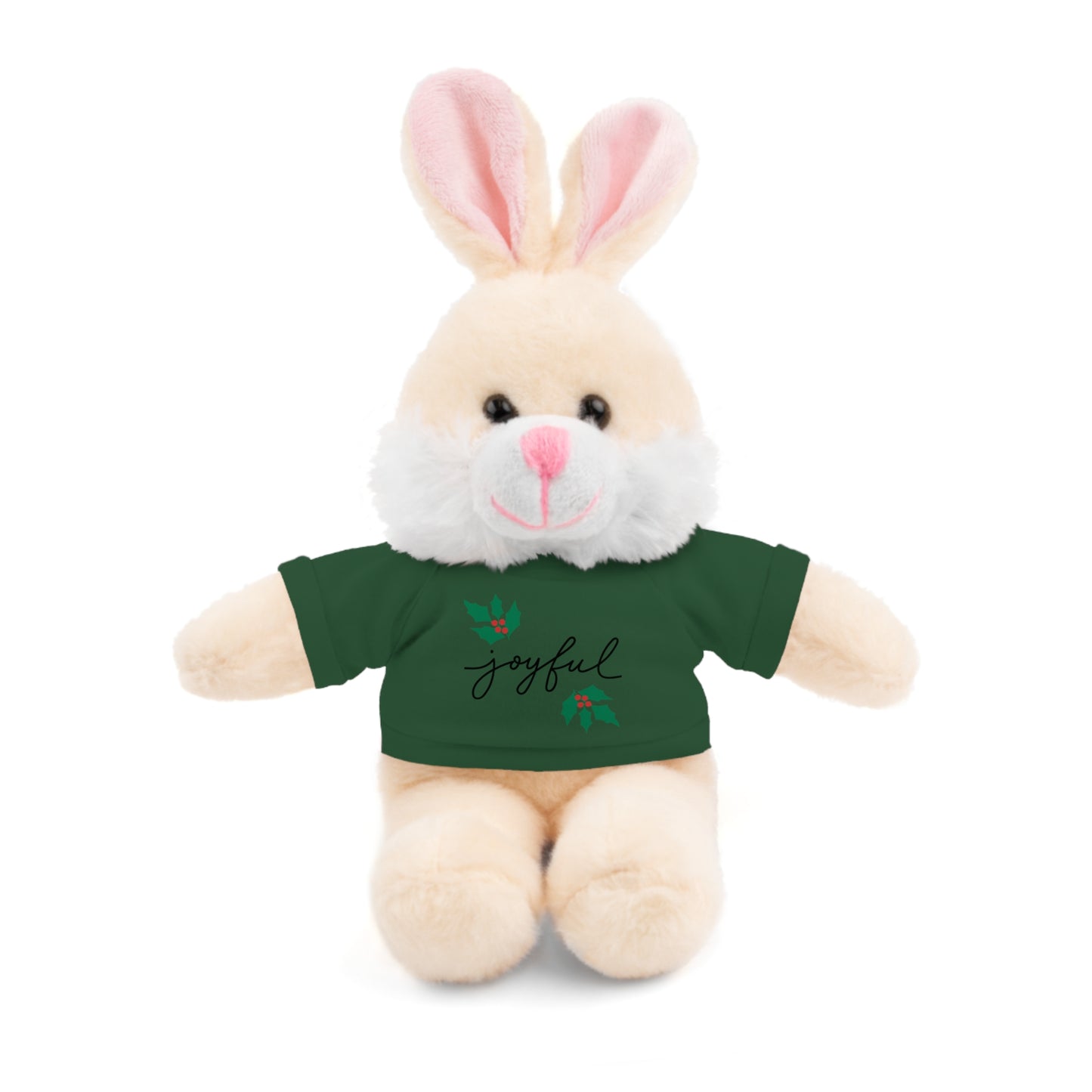 Plush Toy with "Joyful" Christmas Tee - Soft Cuddly Gift for Kids