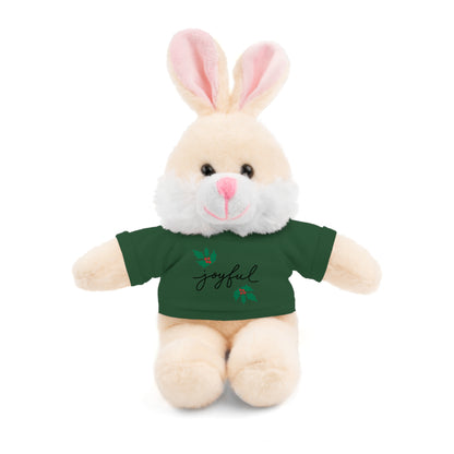 Plush Toy with "Joyful" Christmas Tee - Soft Cuddly Gift for Kids
