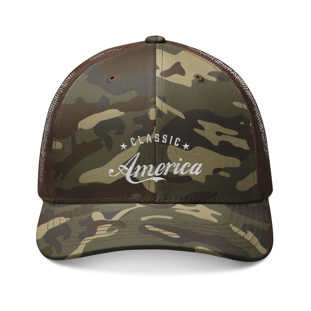 Classic America Embroidered Camouflage Trucker Hat