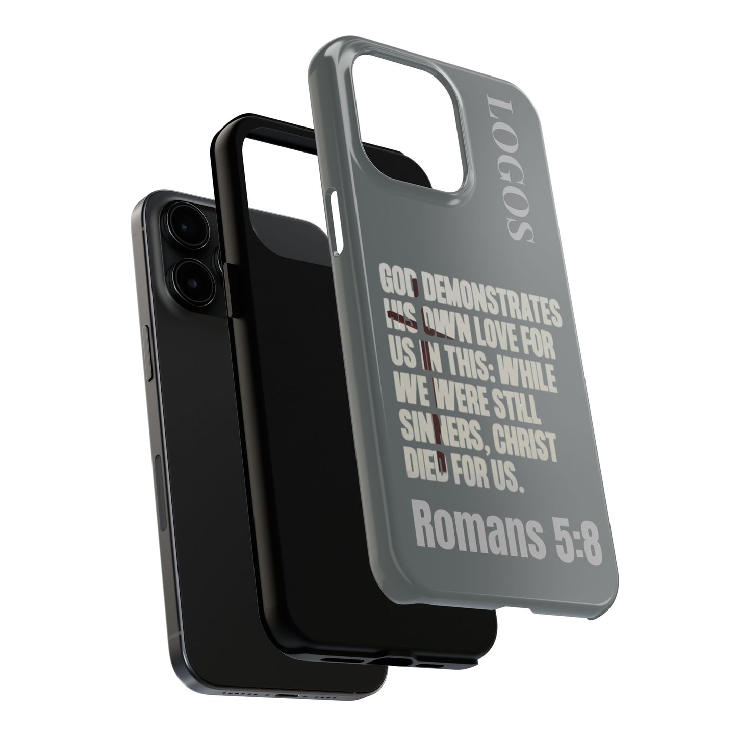 Romans 5:8 - Christian Phone Case - Gray