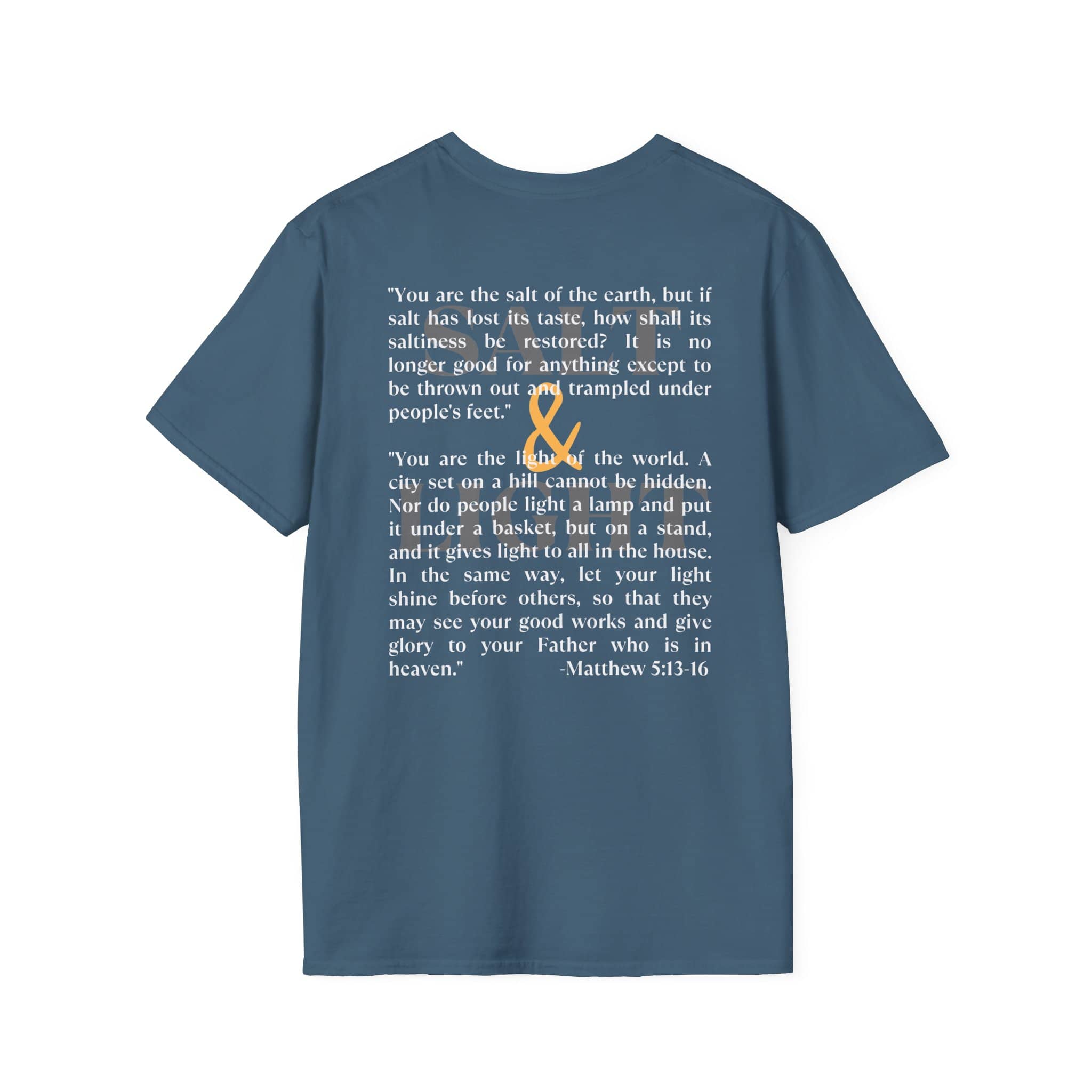 "Salt & Light" Lightweight Christian T-Shirt-Dark Fabric Design