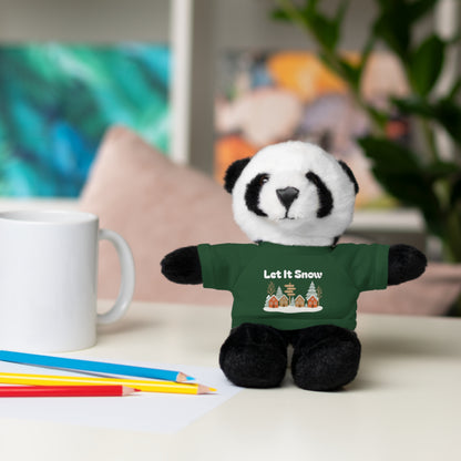Christmas Plush Toy with "Let It Snow" Tee - Soft Cuddly Gift for Kids