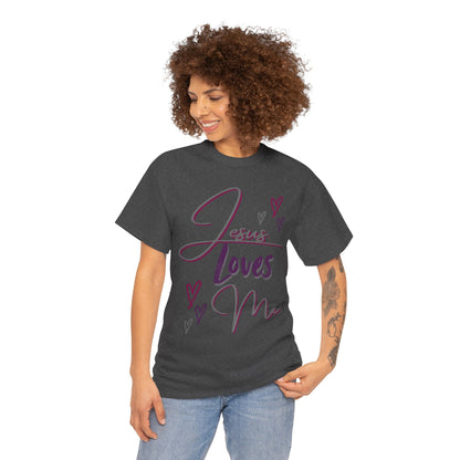 "Jesus Loves Me" (Dark Fabric Design) Women's Cotton Tee