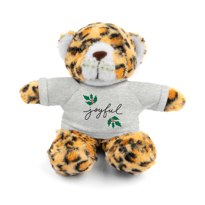 Plush Toy with "Joyful" Christmas Tee - Soft Cuddly Gift for Kids