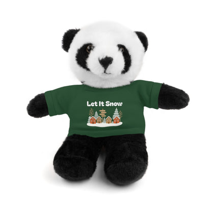 Christmas Plush Toy with "Let It Snow" Tee - Soft Cuddly Gift for Kids