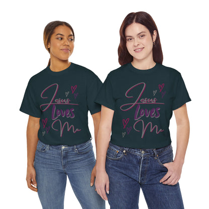 "Jesus Loves Me" (Dark Fabric Design) Women's Cotton Tee