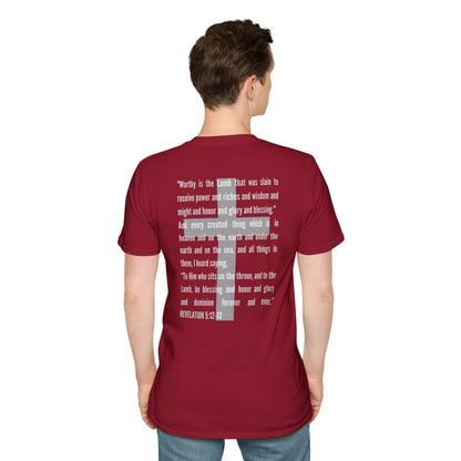 Lamb Of God - Christian Scripture T-Shirt - Revelation 5:12-13 & John 1:29