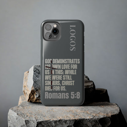 Romans 5:8 - Christian Phone Case - Gray