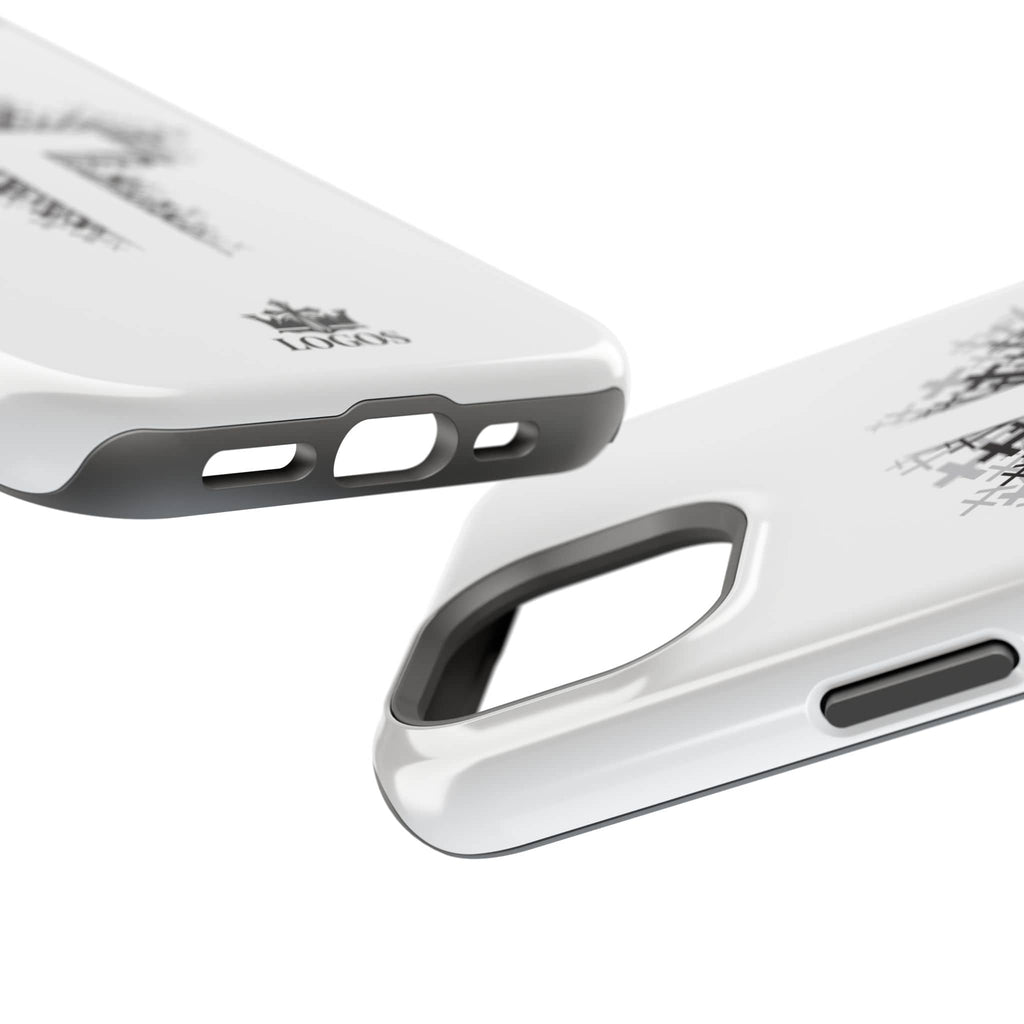 Cross Design Magnetic Impact Resistant Phone Case White