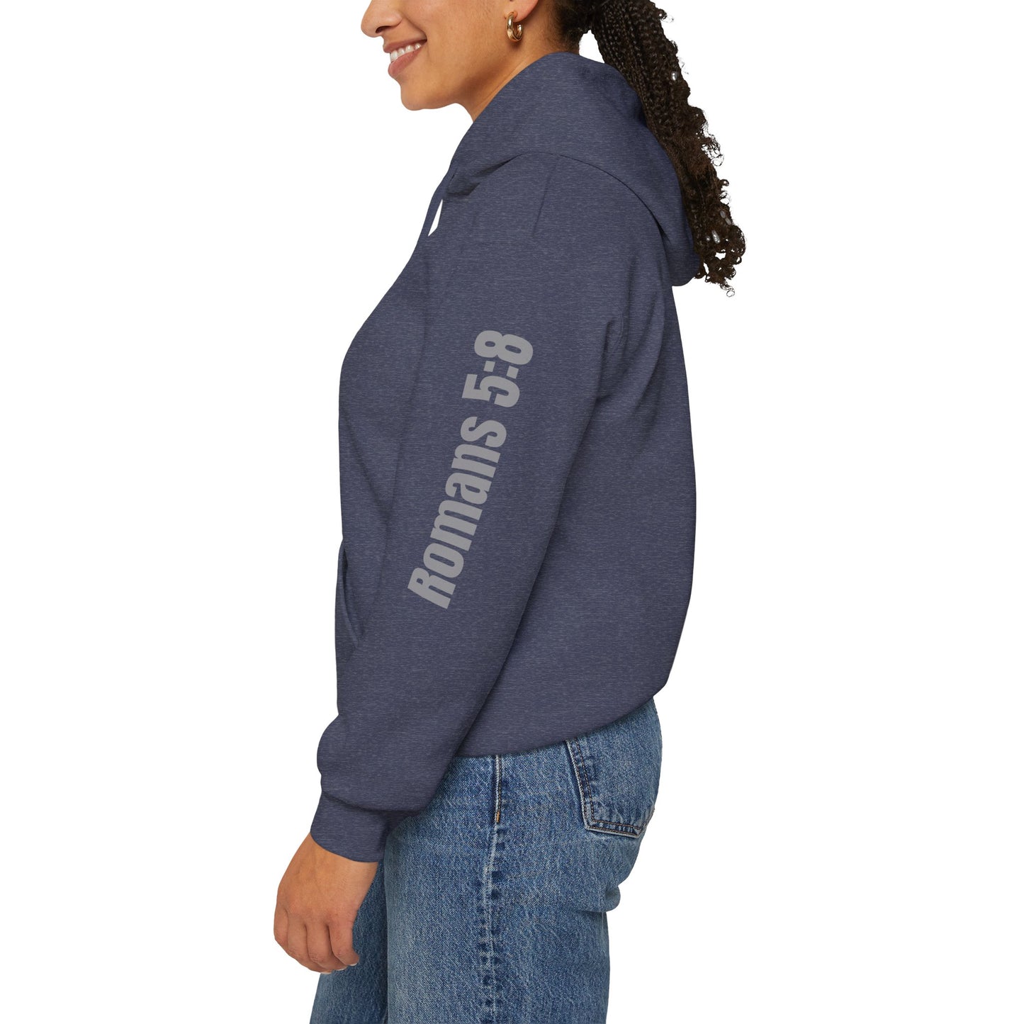 Romans 5:8 Christian Scripture Hoodie