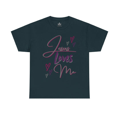 "Jesus Loves Me" (Dark Fabric Design) Women's Cotton Tee