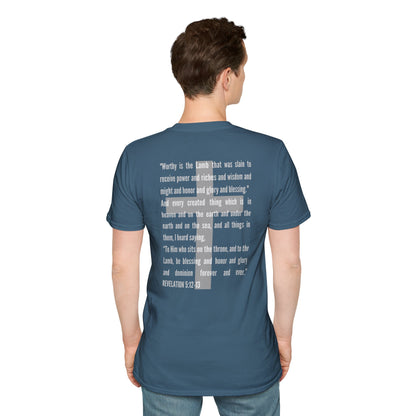 Lamb Of God - Christian Scripture T-Shirt - Revelation 5:12-13 & John 1:29