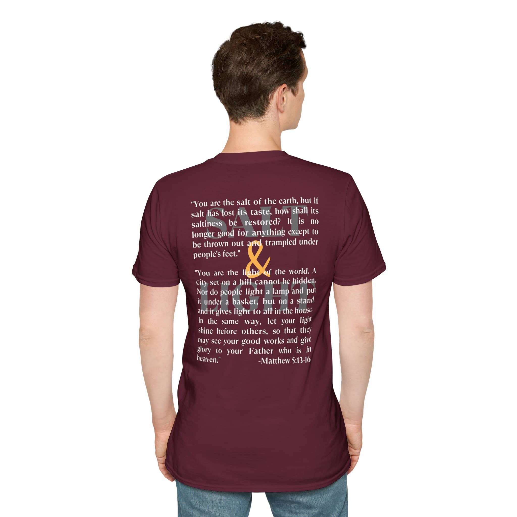 "Salt & Light" Lightweight Christian T-Shirt-Dark Fabric Design