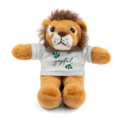 Plush Toy with "Joyful" Christmas Tee - Soft Cuddly Gift for Kids