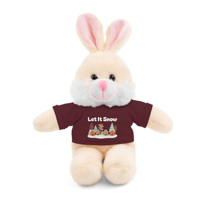 Christmas Plush Toy with "Let It Snow" Tee - Soft Cuddly Gift for Kids