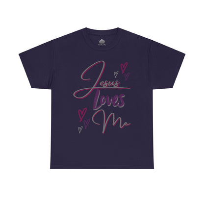 "Jesus Loves Me" (Dark Fabric Design) Women's Cotton Tee