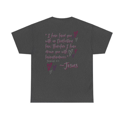 "Jesus Loves Me" (Dark Fabric Design) Women's Cotton Tee