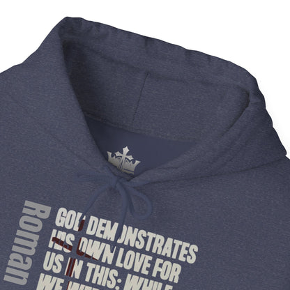 Romans 5:8 Christian Scripture Hoodie