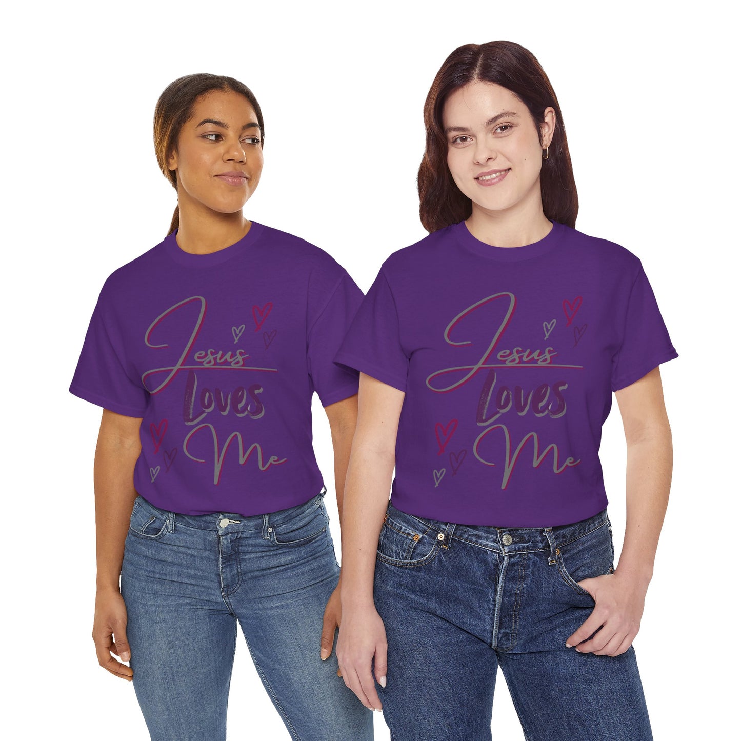"Jesus Loves Me" (Dark Fabric Design) Women's Cotton Tee