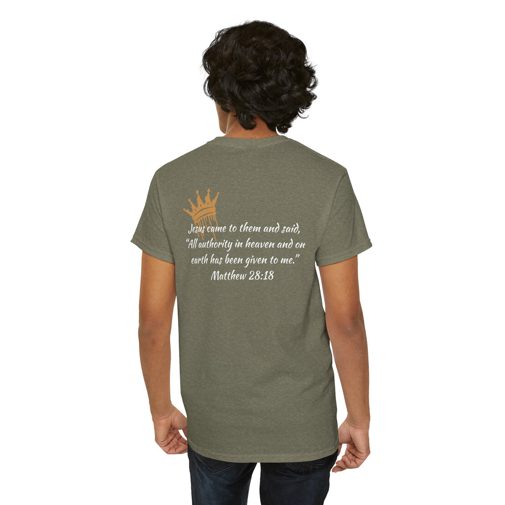 "Christ Our King" Matthew 28:18 Heavy Cotton Shirt