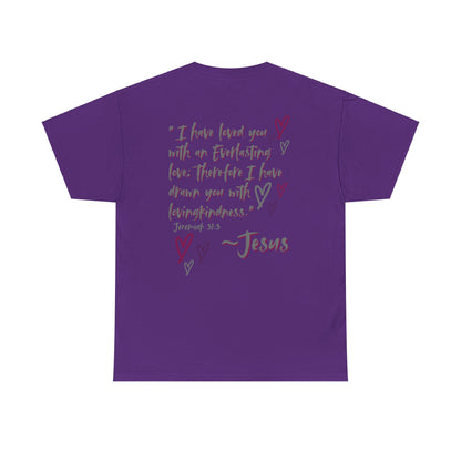 "Jesus Loves Me" (Dark Fabric Design) Women's Cotton Tee