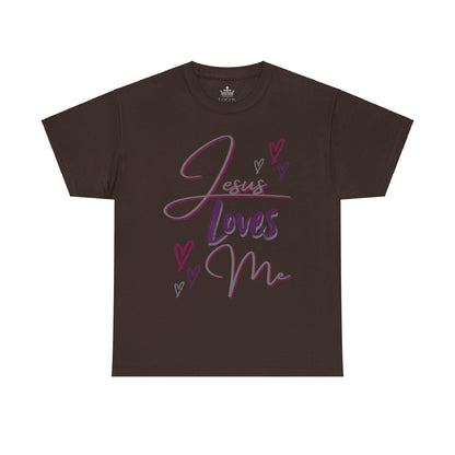 "Jesus Loves Me" (Dark Fabric Design) Women's Cotton Tee