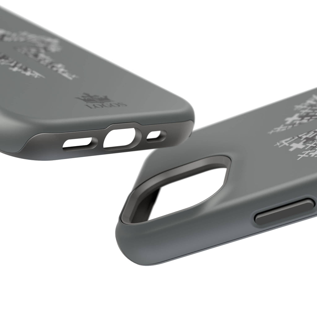 iPhone Case Magnetic Impact Resistant Cross Design Dark Grey