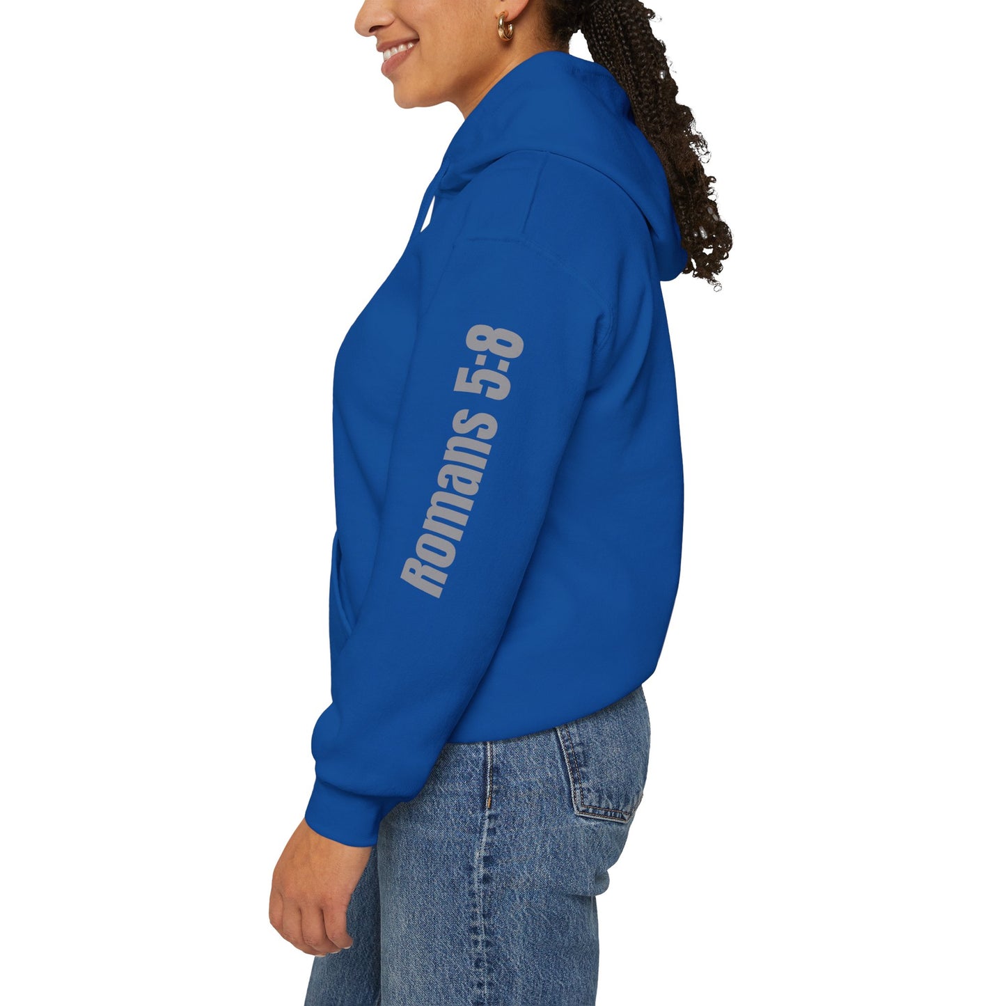 Romans 5:8 Christian Scripture Hoodie