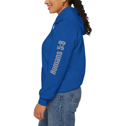 Romans 5:8 Christian Scripture Hoodie