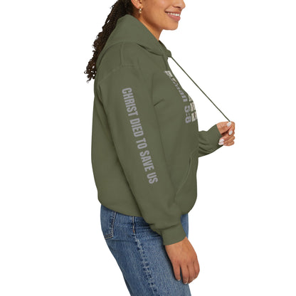 Romans 5:8 Christian Scripture Hoodie