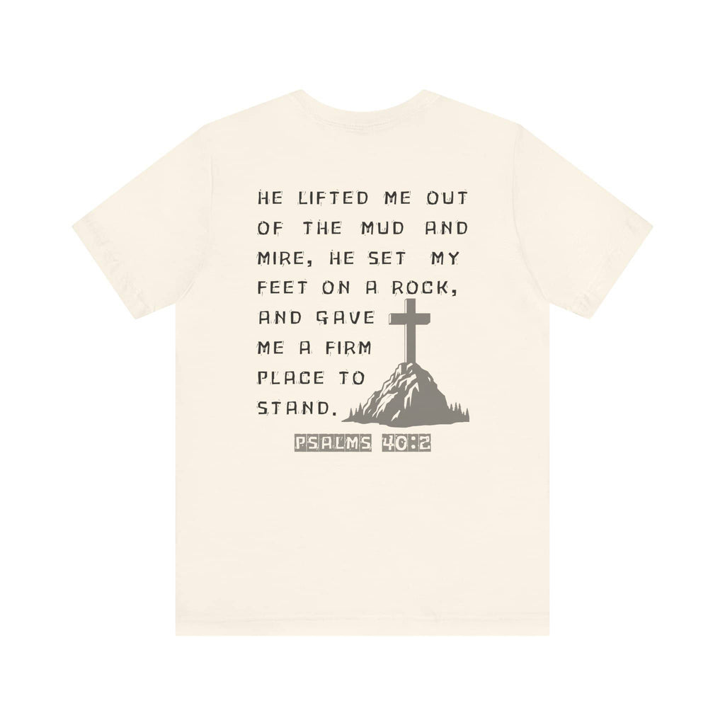 Rescued - Christian Graphic T-Shirt With Bible Verse Psalms 40:2