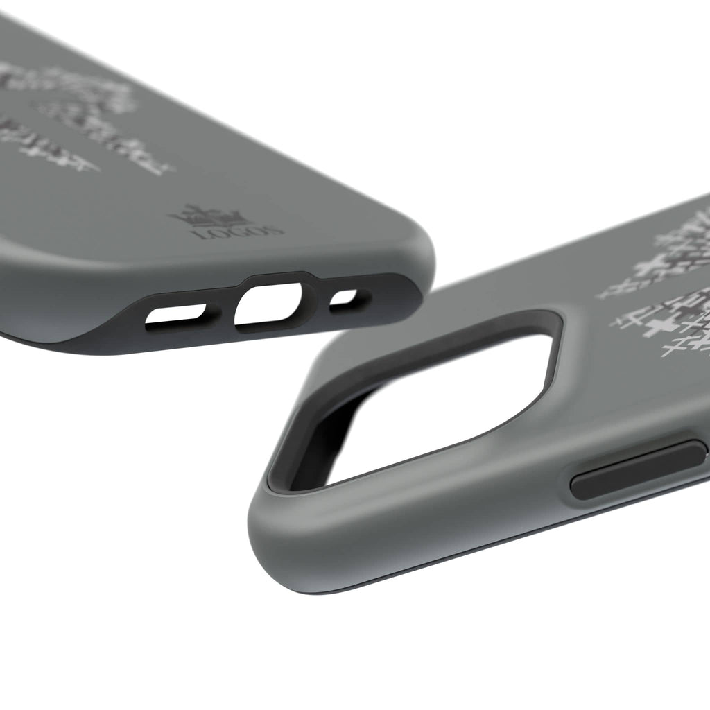 iPhone Case Magnetic Impact Resistant Cross Design Dark Grey