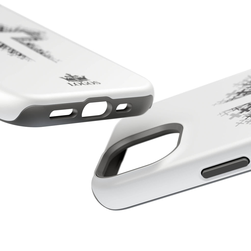 Cross Design Magnetic Impact Resistant Phone Case White
