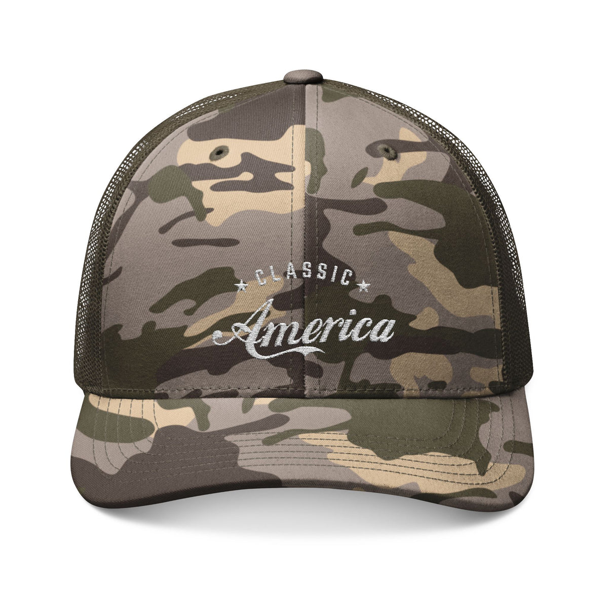 Classic America Embroidered Camouflage Trucker Hat