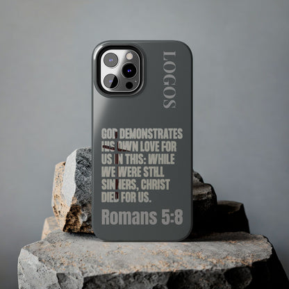 Romans 5:8 - Christian Phone Case - Gray