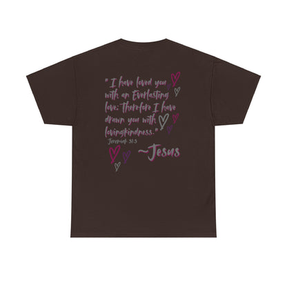 "Jesus Loves Me" (Dark Fabric Design) Women's Cotton Tee