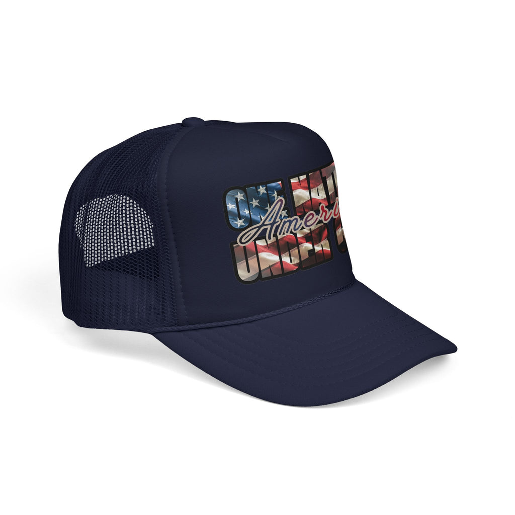 American "One Nation Under God" Distressed Flag Trucker Hat