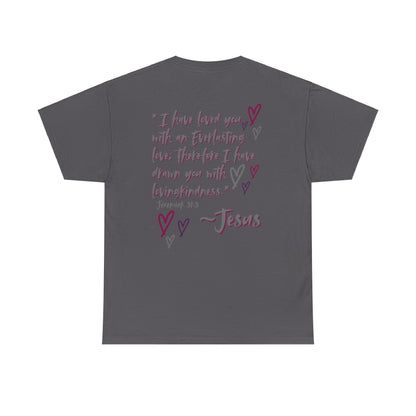 "Jesus Loves Me" (Dark Fabric Design) Women's Cotton Tee