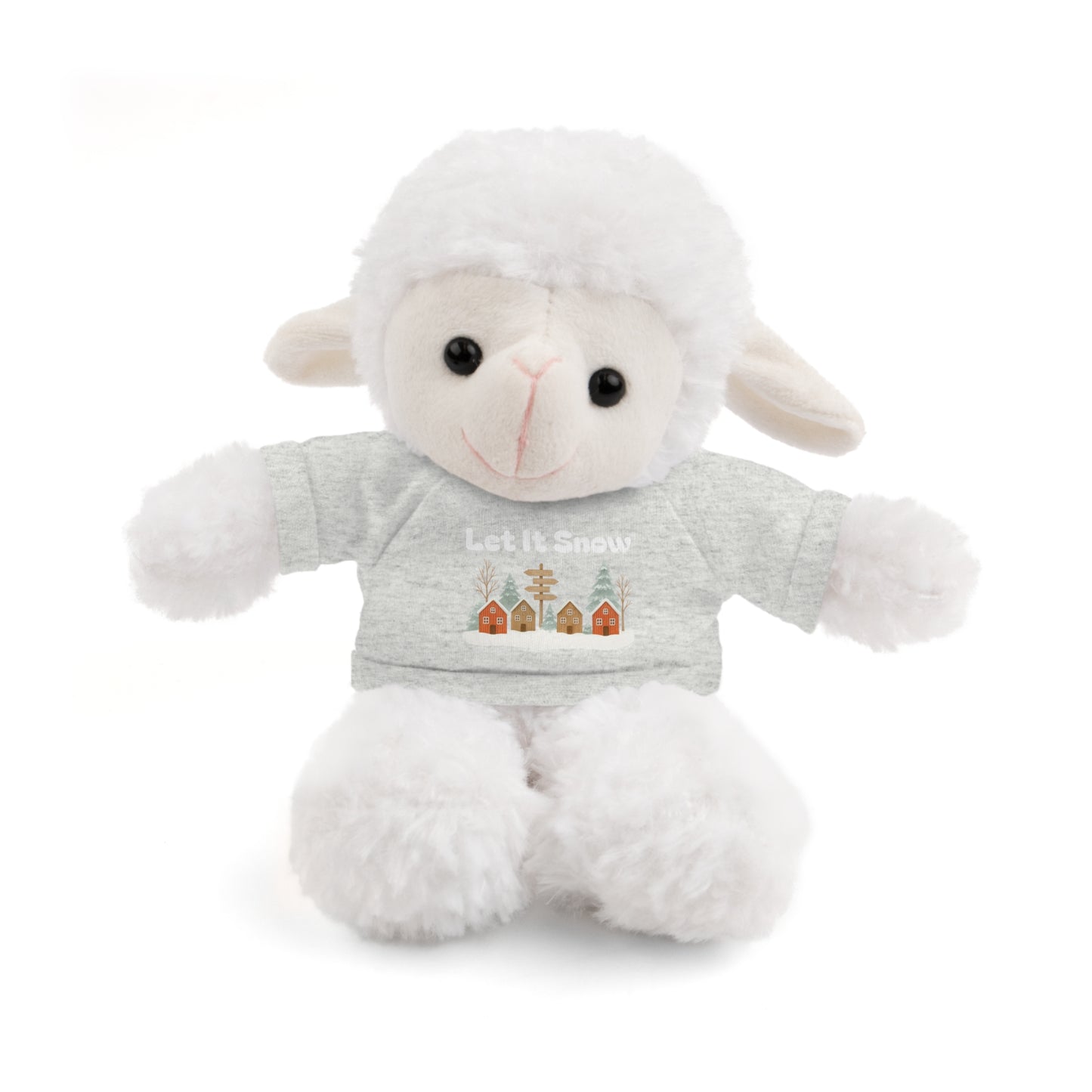 Christmas Plush Toy with "Let It Snow" Tee - Soft Cuddly Gift for Kids