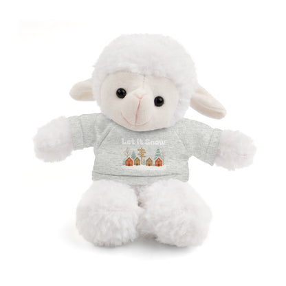 Christmas Plush Toy with "Let It Snow" Tee - Soft Cuddly Gift for Kids