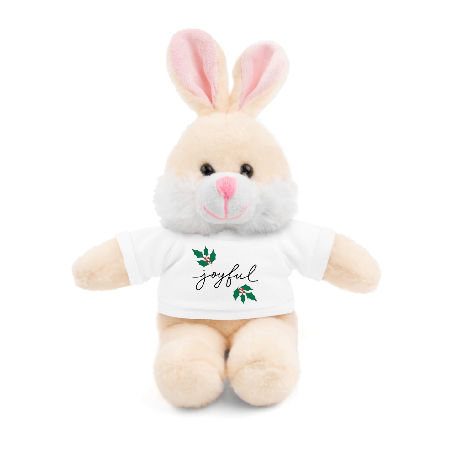 Plush Toy with "Joyful" Christmas Tee - Soft Cuddly Gift for Kids