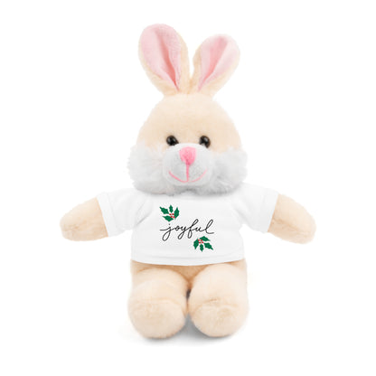 Plush Toy with "Joyful" Christmas Tee - Soft Cuddly Gift for Kids