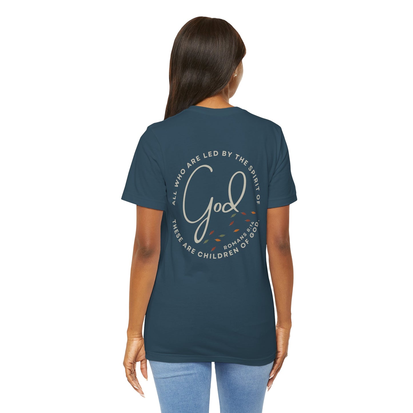 "Spirit Lead Me" T-Shirt - Romans 8:14 - Dark Fabric Design