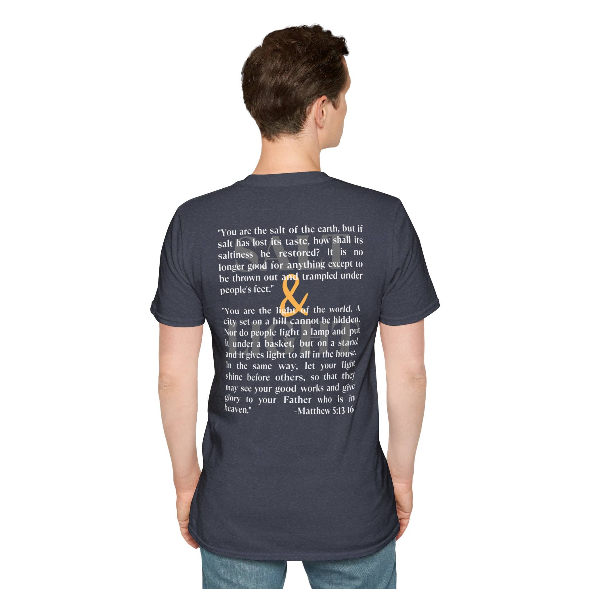 "Salt & Light" Lightweight Christian T-Shirt-Dark Fabric Design