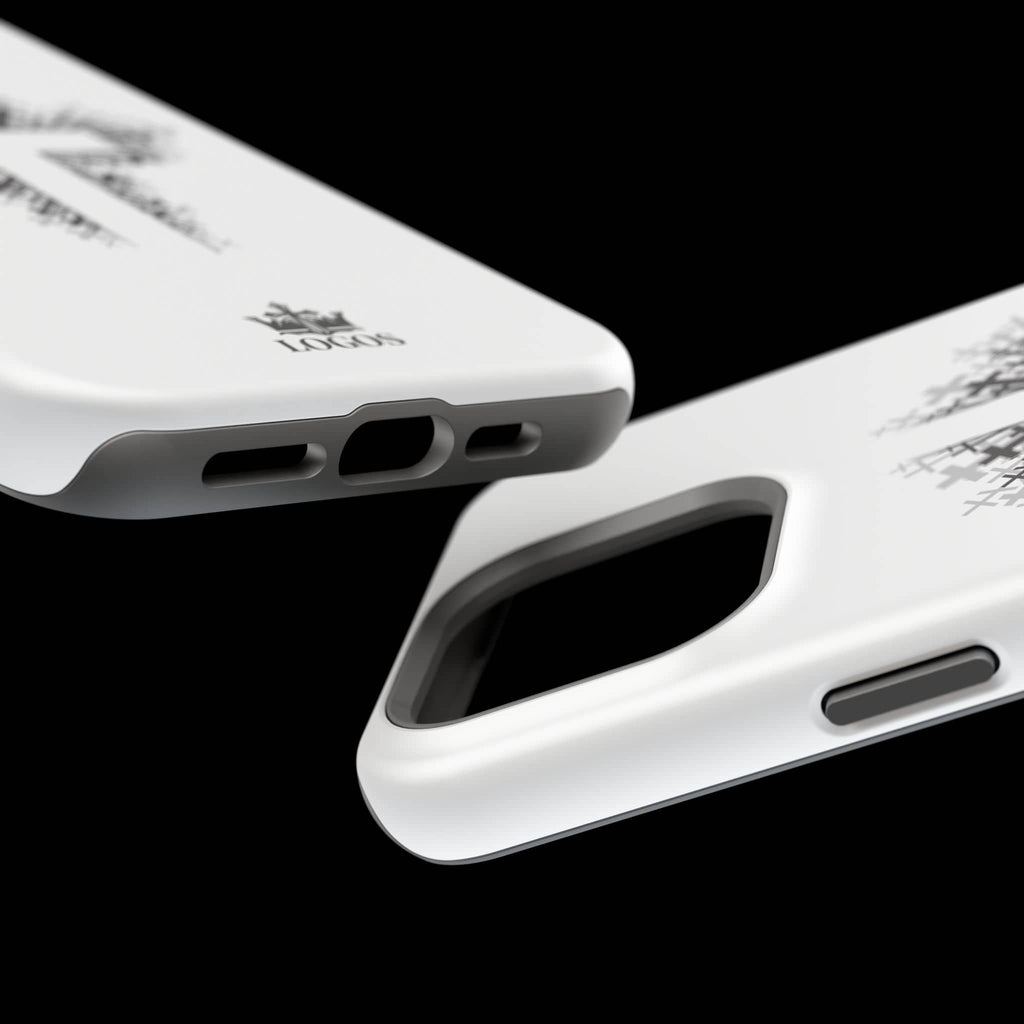 Cross Design Magnetic Impact Resistant Phone Case White