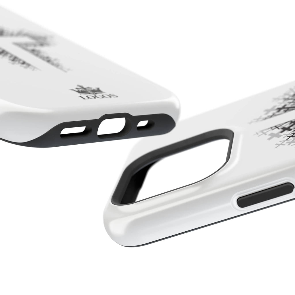 Cross Design Magnetic Impact Resistant Phone Case White