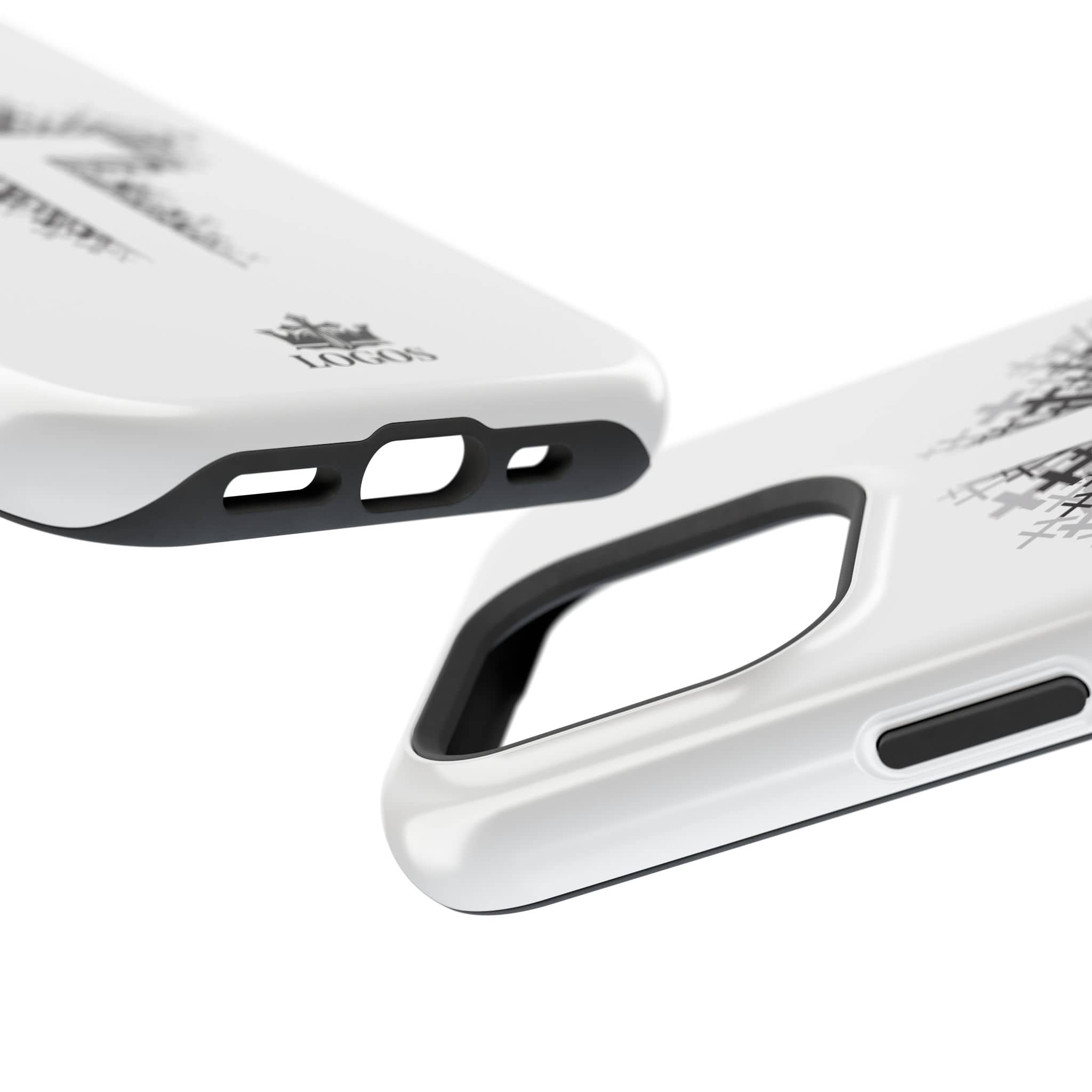 Cross Design Magnetic Impact Resistant Phone Case White